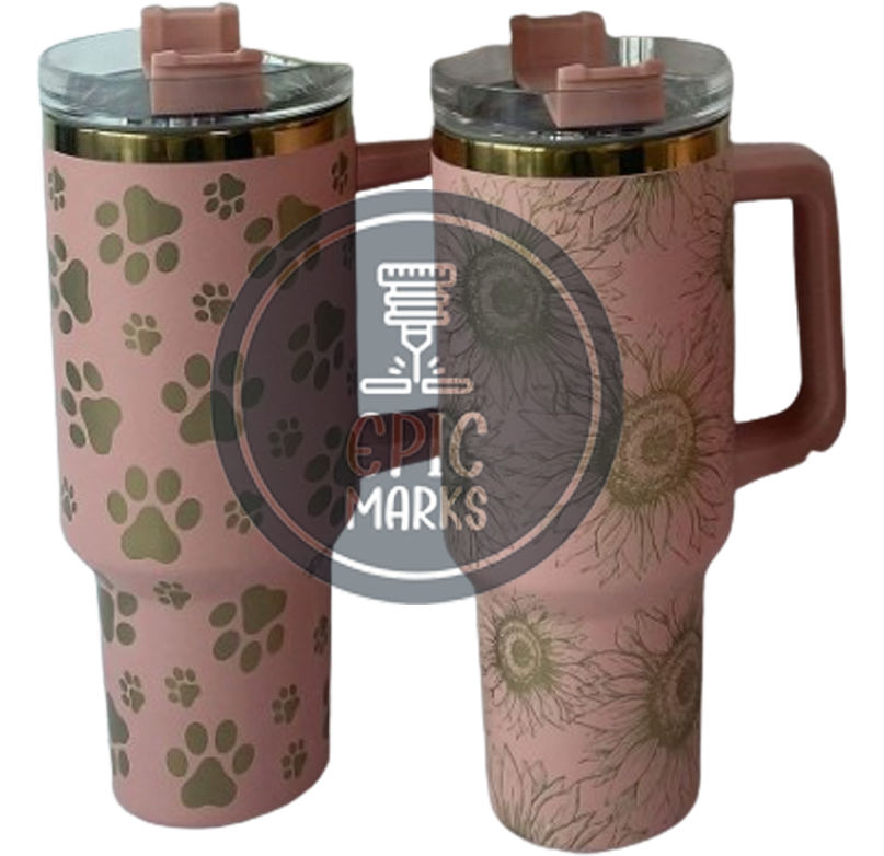 40 Oz Copper & Pink Tumbler