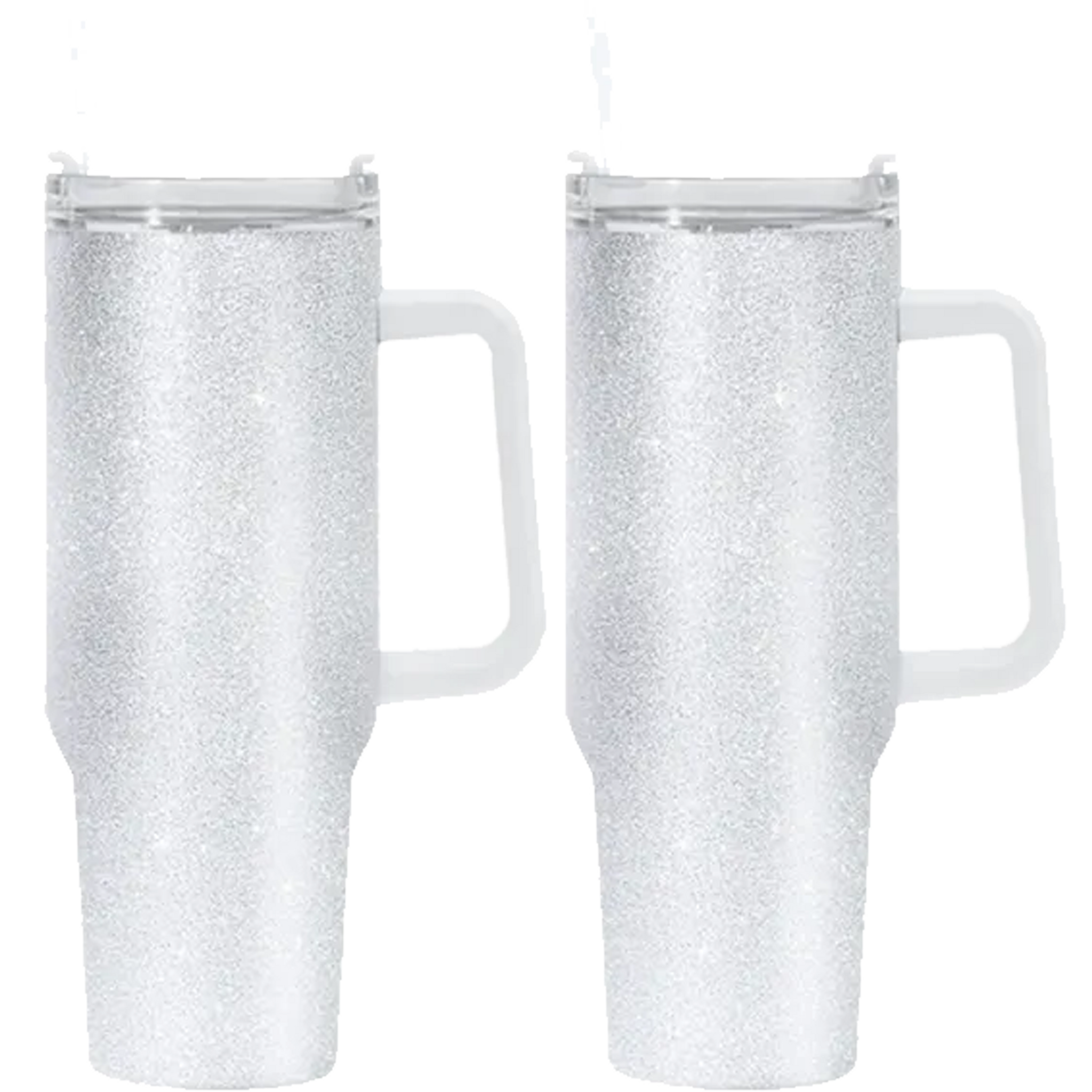 40oz White Glitter Sublimation Mug With Removable Handle