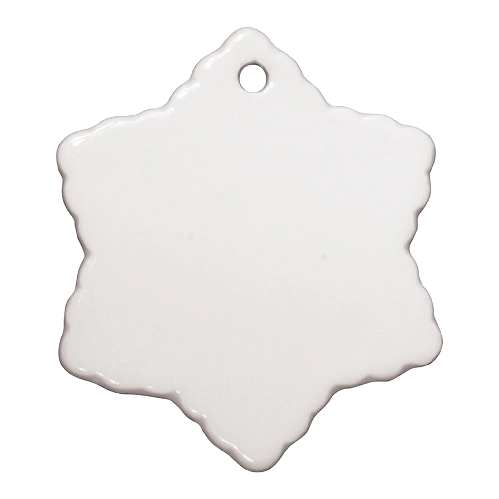 3" Snowflake Sublimation Ceramic Ornament with Hole