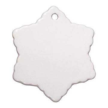 3" Snowflake Sublimation Ceramic Ornament with Hole