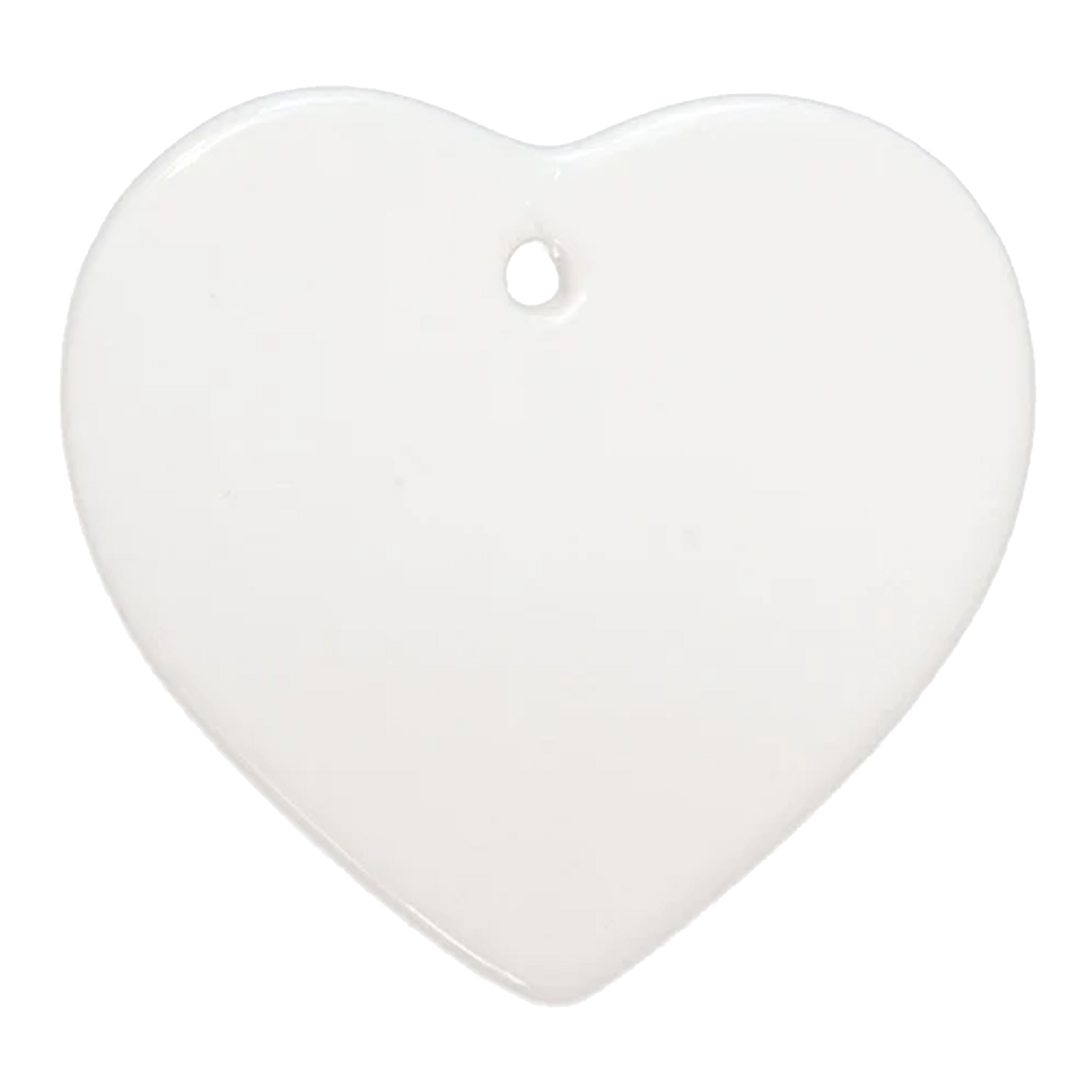 3" Heart Sublimation Ceramic Ornament with Hole