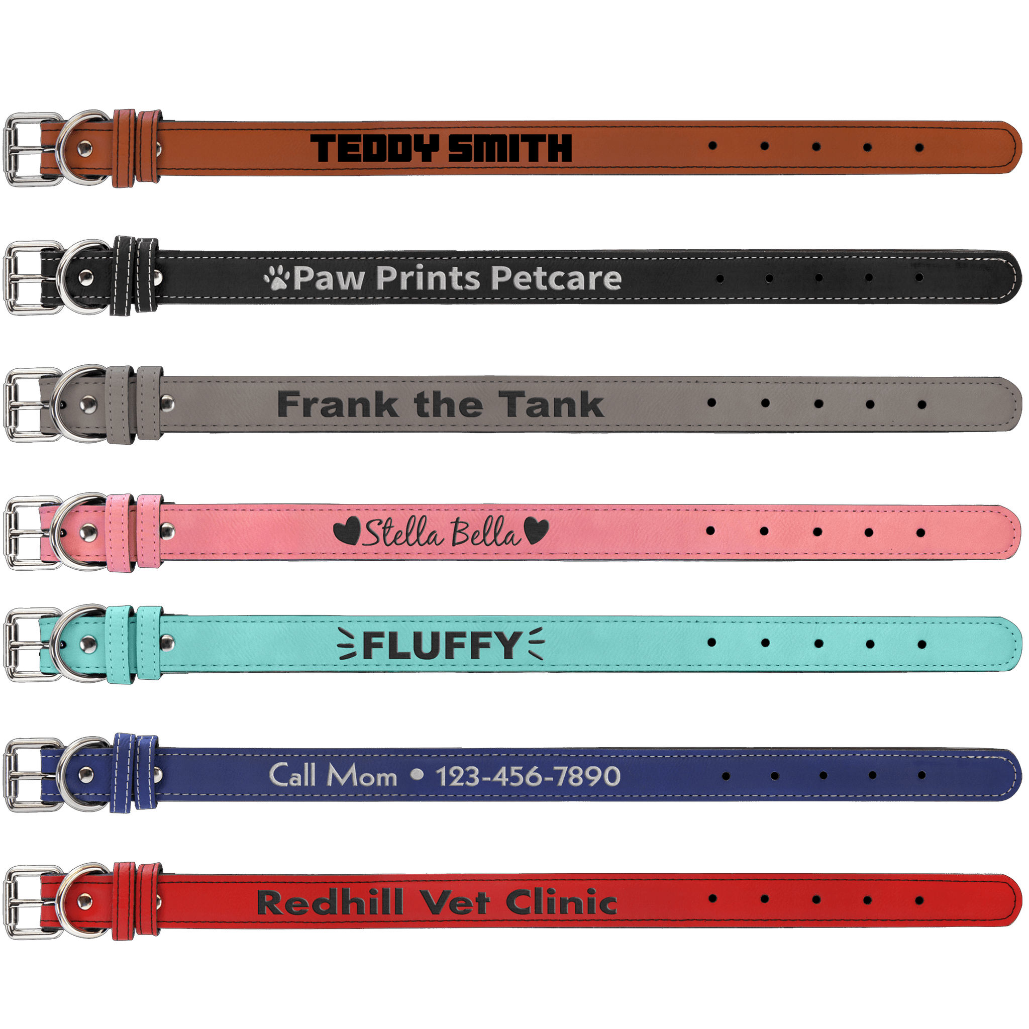 Laserable Leatherette Dog Collar