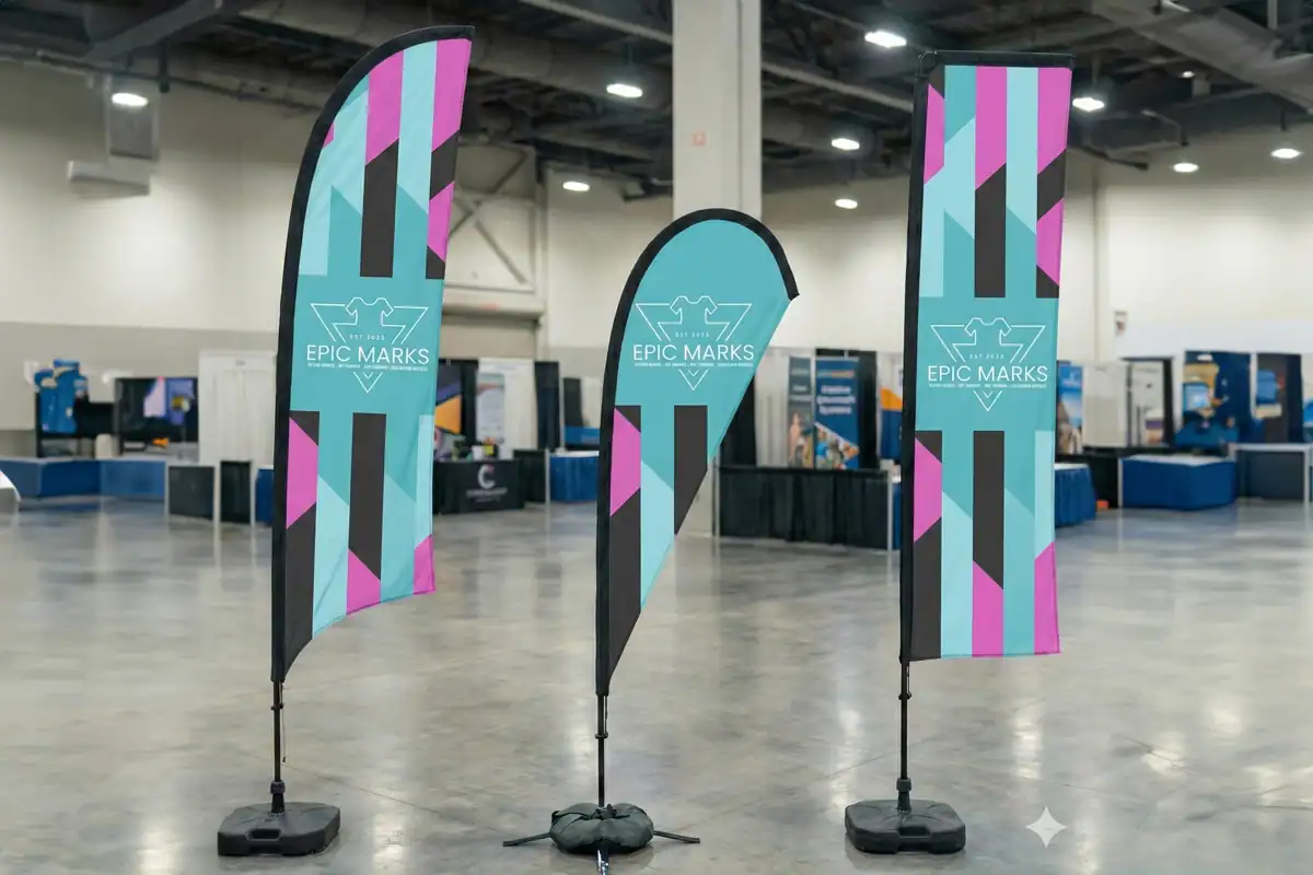 Feather flag with custom printing