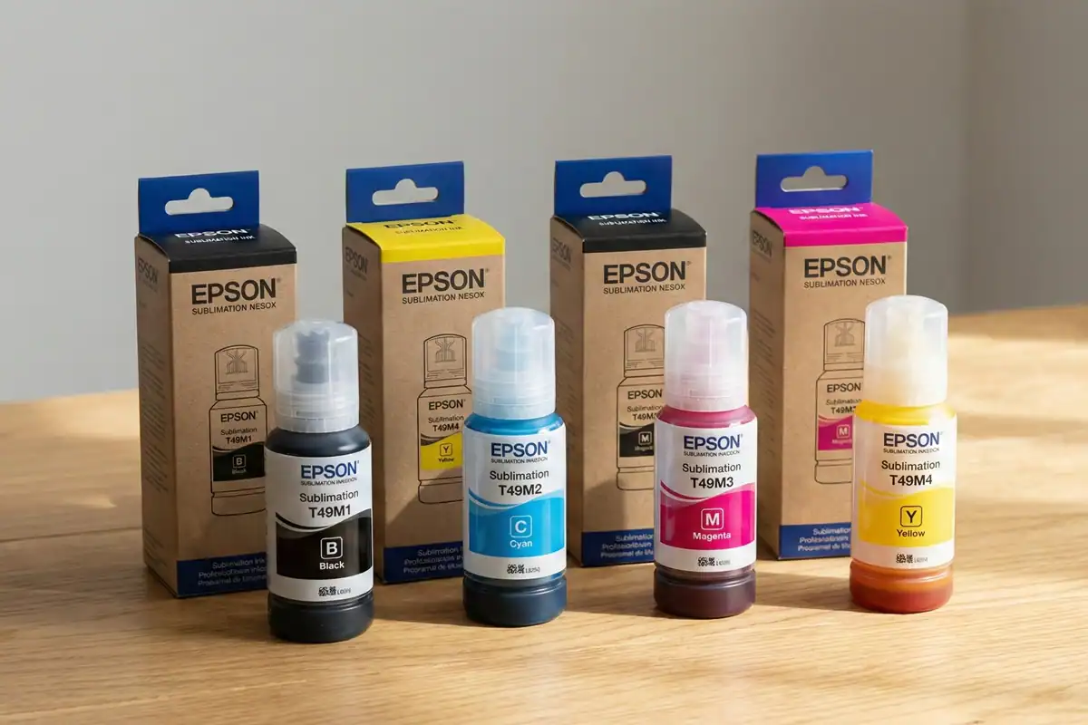 CMYK sublimation ink bottles
